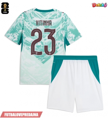 Lacne Dětský Futbalové dres Portugalsko Vitinha #23 MS 2026 Krátky Rukáv - Preč (+ trenírky)